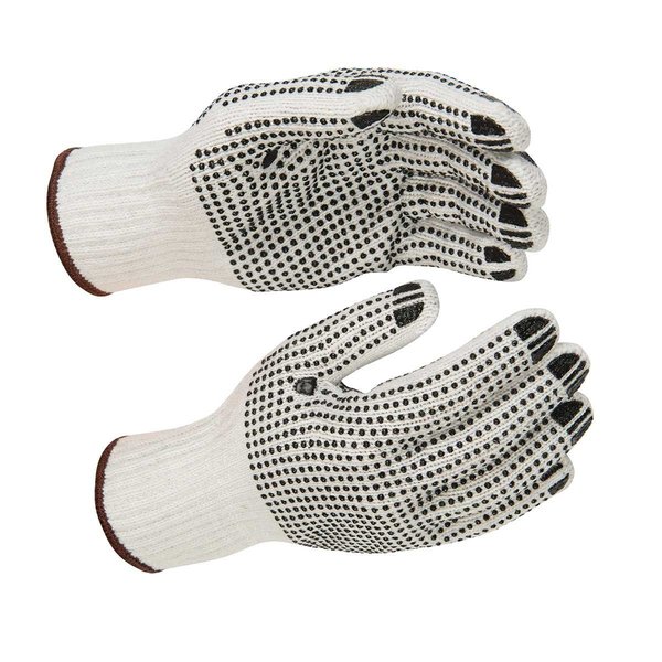 Kinco Kinco White Poly-Cotton Knit Gloves with PVC Dots 1777-M